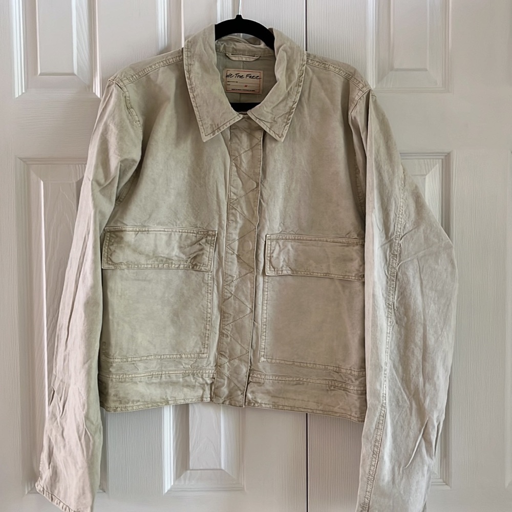 Free People We the Free Suzy Linen Jacket Spring Linen Brand New Size Medium NWT - Picture 8 of 13